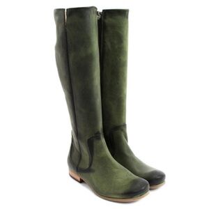 John Fluevog Women’s 6 Radio ARD Knee High Boots Green Leather